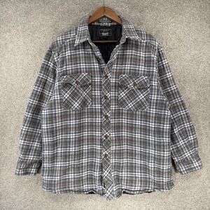 Levi's Insulated Flannel‎ Shacket Men's Lg Grunge Green Grey Quilted Lining